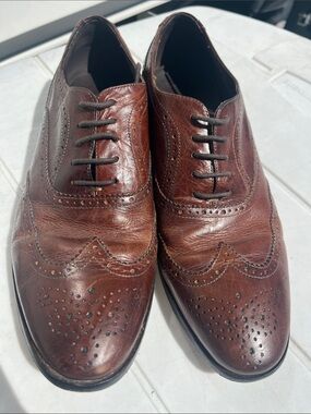 Gordon Rush Brown Leather Wingtip Oxfords